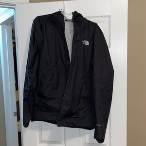 North face black rain jacket, like new